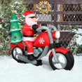 thumbnail image 4 of Zimtown 6FT Inflatables Santa Claus Riding A Motorcycle with Christmas Tree for Christmas Outdoor Decor,Holiday,Lawn,Garden,Party, 4 of 11