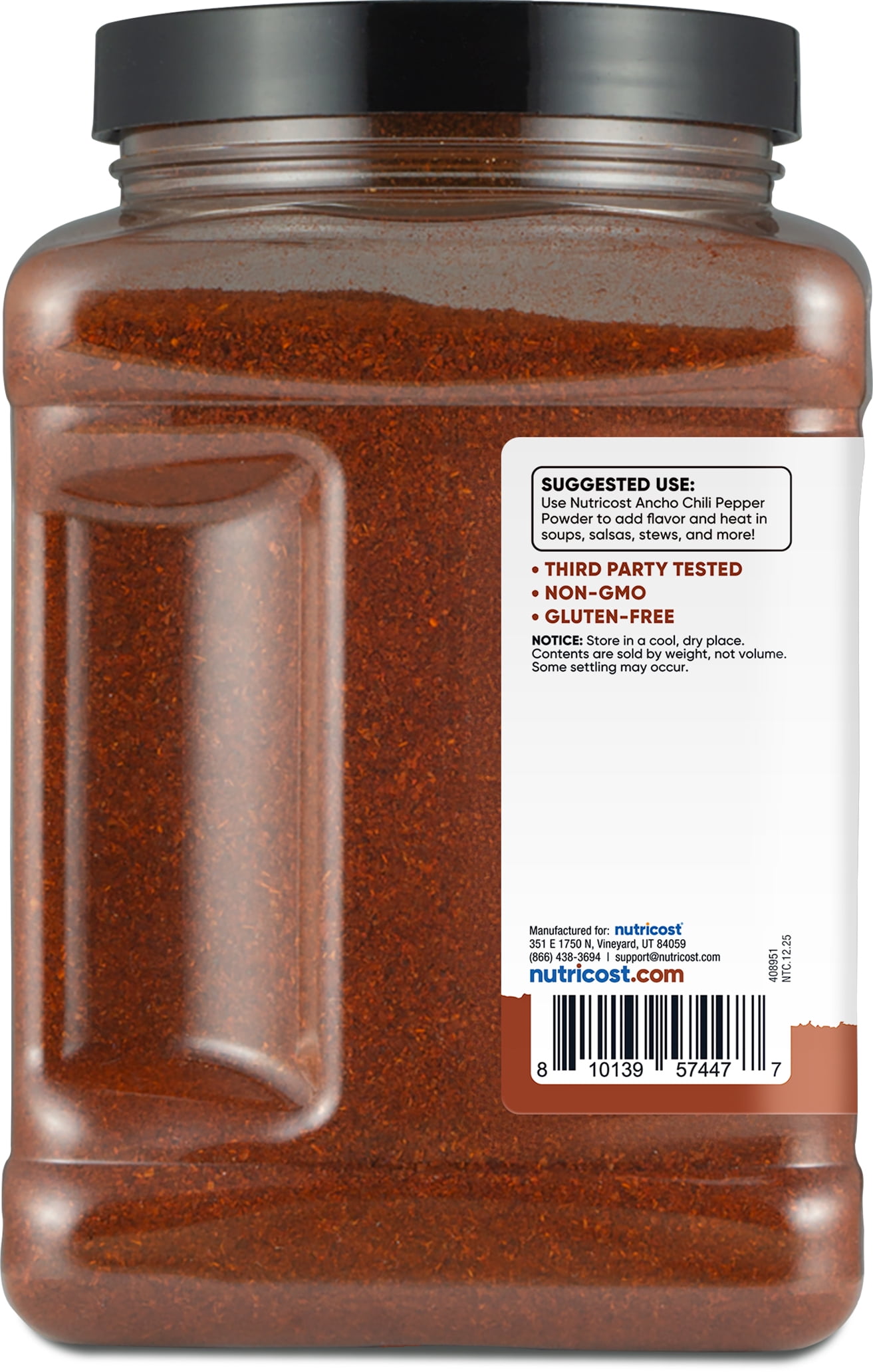Nutricost Ancho Chili Pepper (1.5 LB) 1000 heat units - Vegan, Gluten-Free
