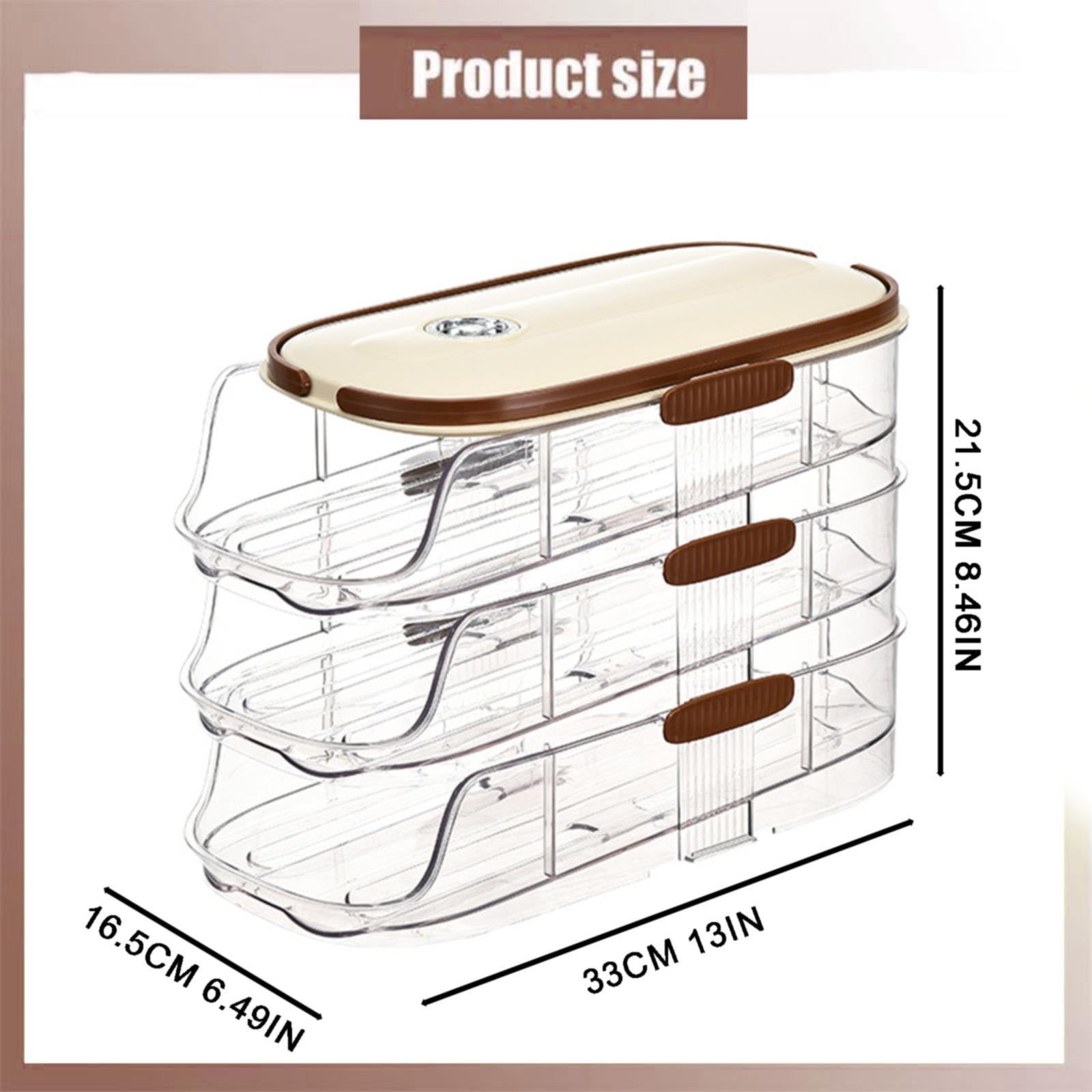 VEFSU Automatic Rolling Egg Dispenser – Stackable Fridge Egg Container for Easy Access and Organization