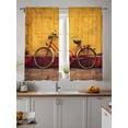 thumbnail image 4 of Sheer Curtains 72 Inches Long 2 Panels Set for Bedroom, Bicycles Semi Sheer Curtains for Windows, Farmhouse Vintage Vehicle Yellow Broken Walls Voile Window Treatments Rod Pocket Curtain, 4 of 7