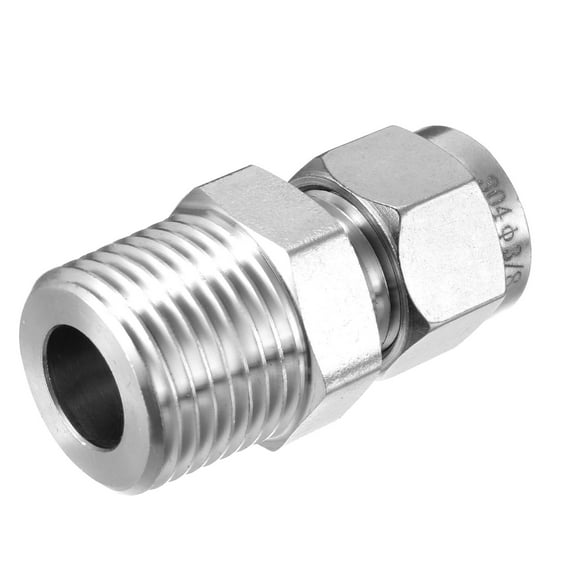 Compression Tube Fitting, 1/2 NPT Male x Ф9mm(3/8")" Tube OD with Double Ferrules