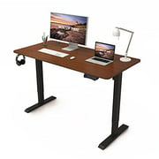 Electric Standing Desk- Adjustable Height Desk, Sit Stand Desk Frame & 48 x 24 Inches Table Top, Adjustable Desks for Home Office, Walnut Style