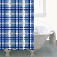 thumbnail image 4 of Blue and White Grid Pattern Shower Curtain 84"x72" ,Bathroom Decorative Shower Curtains Set with 12 Hooks,Modern Waterproof Washable Shower Curtain, 4 of 6