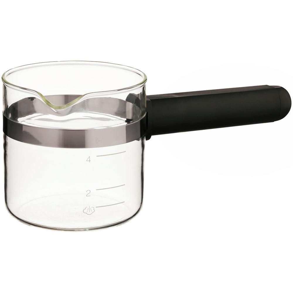 Medelco 4 Cup Universal Glass Espresso Replacement Carafe, Black