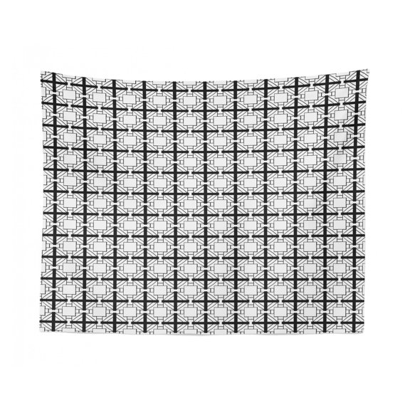 Cartoon Tapestry, Baby Animal Piglet Repetitive Pattern on Plain Background, Fabric Wall Hanging Decor for Bedroom Living Room Dorm, 2 Sizes, Orange Dark Indigo, by Ambesonne