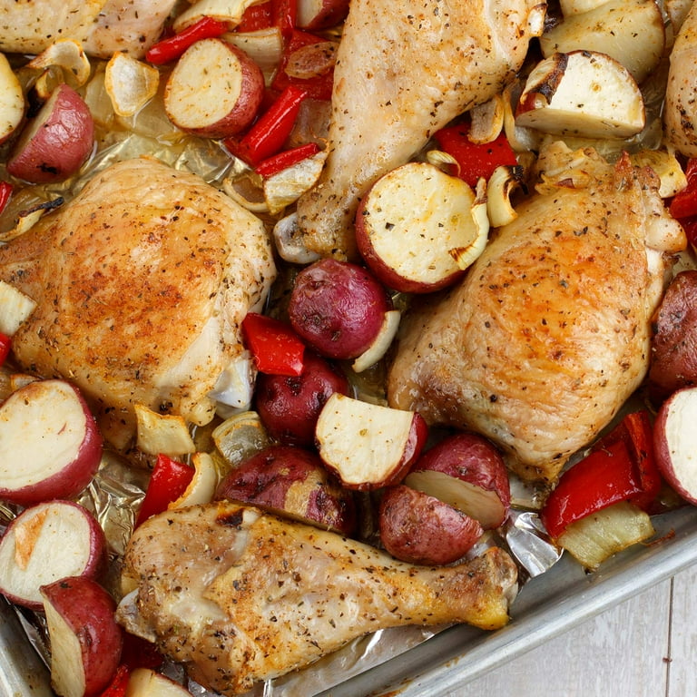 Bell Peppers Roasted Chicken With Potatoes And Onions Baked