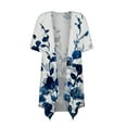 thumbnail image 3 of Plus Size Cardigan Women Casual Printed Short Sleeve Cardigans Drape Open Front Lightweight Summer High Low Hem Tops Light Cardigans for Women Summer on Clearance, 3 of 4