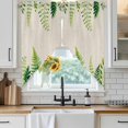 thumbnail image 6 of Spring Leaves Swag Curtains for Kitchen/Bedroom/Living Room, Pastoral Garden Botanical Rustic Burlap Scalloped Curtains 63 Inch Long, Window Swag Topper Curtains Valances 2 Panels Set 36"x63", 6 of 8