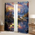 thumbnail image 2 of Manfei Lake House Black Out Curtains for Boys Girls,Rustic Cottage Curtains Pack of 2 (42x63 Each),Nature Scenery Bedroom Curtains,Ultra Soft Home Decor, 2 of 6