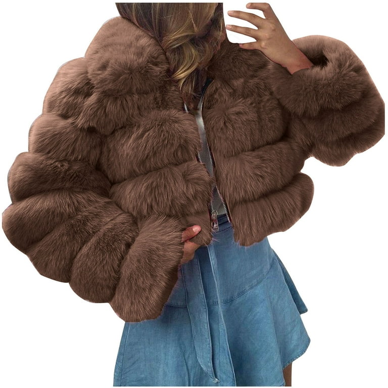 Oversize faux-fur coat - Women