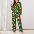 thumbnail image 2 of Saiise Pizza Print Women Soft Pajama Sets,Long Sleeve Sleepwear Button Up 2-Piece Pjs Lounge Sets-X-Large, 2 of 7