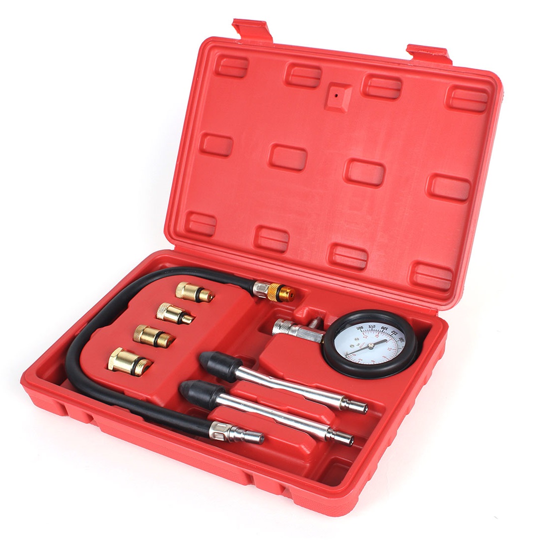 8PCS Professional Tester Test Kit Cylinder Compression Gas Engine Set
