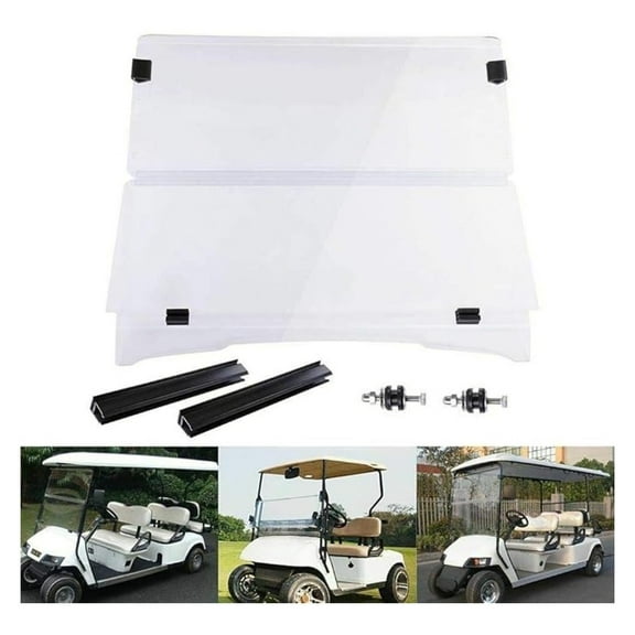 Fit 1994-2014 EZGO TXT Acrylic Folding Windshield Golf Cart Part Clear Fold Down