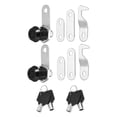 thumbnail image 1 of Candados de Gabinete Negros de 5/8 Pulgadas con Llaves Negras, Paquete de 2, Cilindro de Candado de Aleación de Zinc, Juego de Candados de RV con Llave Igual, 1 of 7