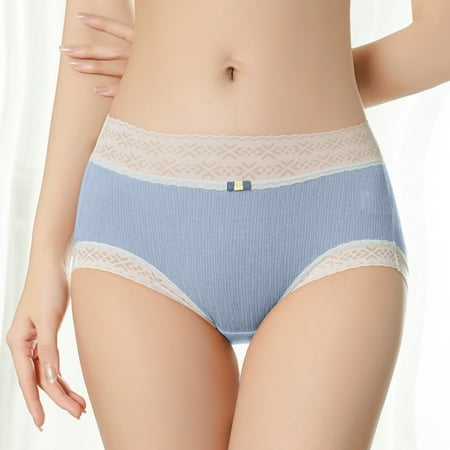 

XIAOFFENN Underwear Women Pack Breathable Underwear For Women Mid-Waist Cotton Girl Underwear Cotton Comfortable Soft Briefs Contrast Color Clearance