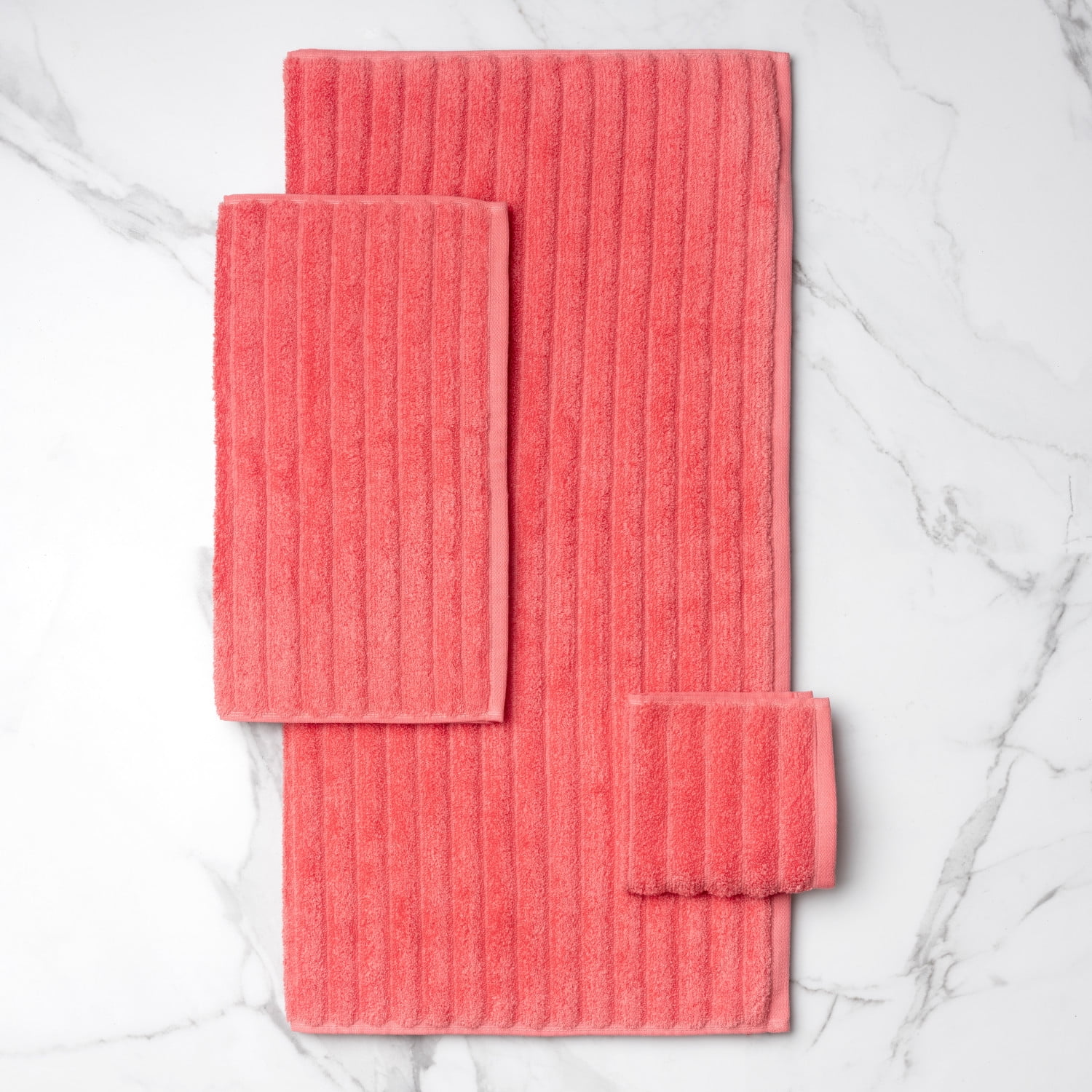 Martha Stewart Everyday Texture Towel 8 Piece Set - Gaugan Coral 