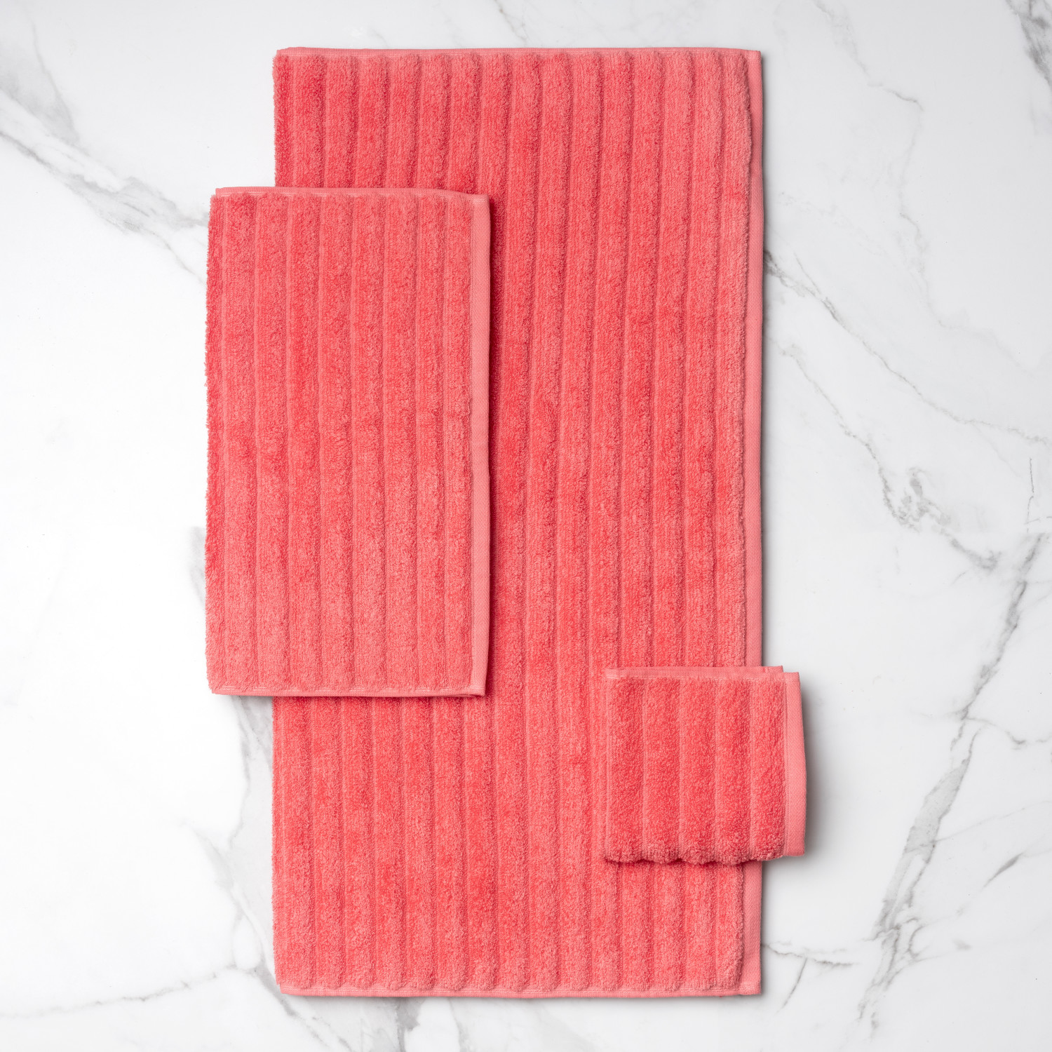 Mainstays Performance 6-Piece Towel Set, Textured Island Coral - image 3 of 7
