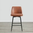thumbnail image 2 of CHITA 27 inch Counter Height Swivel Bar Stools Low Back Set of 2,Faux Leather in Terracotta, 2 of 7