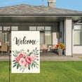 thumbnail image 3 of AMHNF Linen Garden Flag with Floral Welcome Design for Spring Summer Home Outdoor Garden Yard Door Decor 12x18 inch, 3 of 5