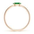 thumbnail image 2 of ANGARA Natural Oval Emerald Off-Centered Solitaire Ring With Diamonds in 14K Rose Gold for Women (Size-6x4mm) | May Birthstone, Birthday, Anniversary, Jewelry Gift for Women | Natural Emerald Ring, 2 of 10