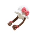 thumbnail image 4 of Opvise Baby Girls Braided Wig Woolen Yarn Knitted Hat Sunflower Cherry Cap Photo Prop, 4 of 8