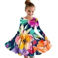 thumbnail image 1 of LOVZFMLL Robe d'Été à Manches Courtes Col Rond Couleur Unie, 1 of 2