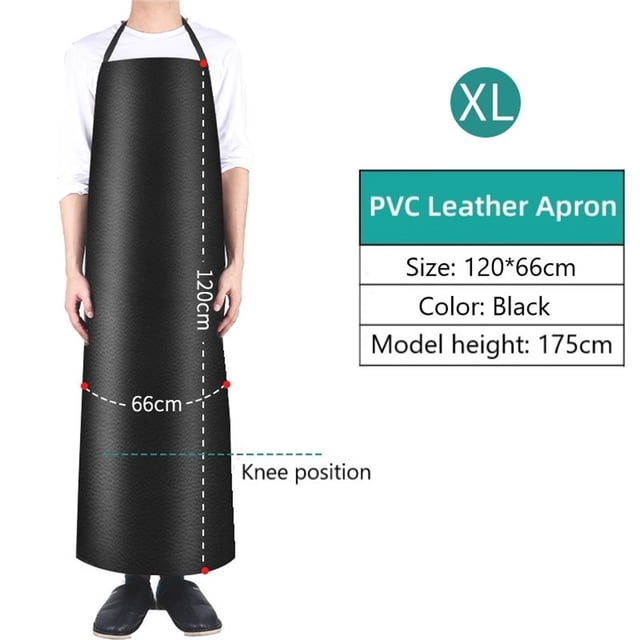 Tablier en Cuir PVC Imperméable et Résistant à l'Huile pour Nettoyeur Cuisine Multi-Tailles
