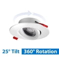 thumbnail image 3 of NICOR Lighting DGC43120SRDWH DGC 4-inch White Selectable Canless Adjustable Gimbal LED Recessed Downlight, 3 of 9