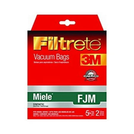 5 Miele Allergen Filtrete 3M Vacuum Bags + 2 Filters-Style FJM, 68704-2,
