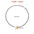 thumbnail image 3 of BR Elegante collar de lazo negro y dorado con cuentas de semillas y gargantilla de perlas - Joyería para mujeres y niñas, 3 of 5