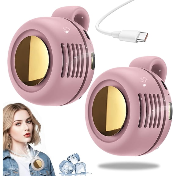 Portable Silent Mini Bladeless Design Electric Fan, Clip-On Wearable Fan for Shirt & Waist, 3-Speed USB Rechargeable Personal Cooling Fan for Travel Outdoor Office