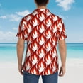 thumbnail image 6 of Xecao Fire Symbols print Hawaiian shirt - a stylish short-sleeve button-down for men, perfect for casual beach and tropical outings., 6 of 9