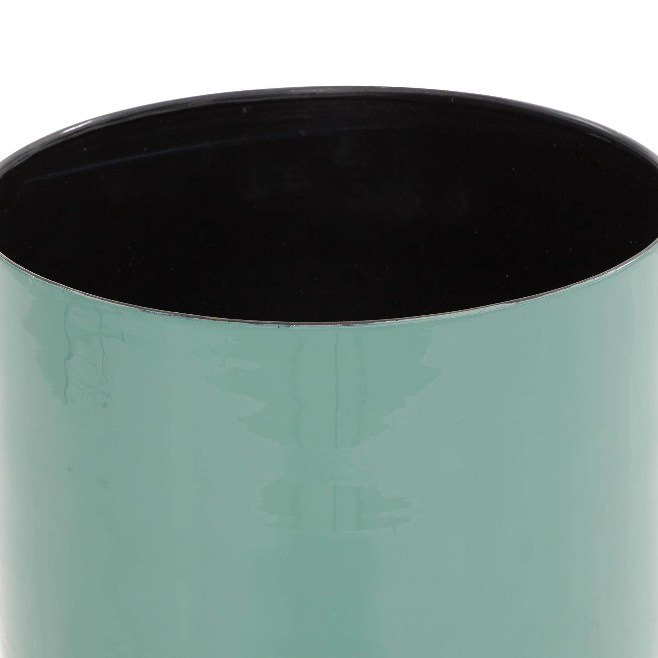 DecMode 10", 13", 14"H Teal Metal Planter with Removable Black Stand (3 Count)