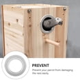 thumbnail image 3 of 5PCS Birds Breeding Box Anti-bite Ring Wood Box Hole Birds Nest Accessory Silver, 3 of 7