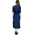thumbnail image 5 of Bimba Women Denim Blue Kurti 3/4 Sleeve Casual Kurta Straight Tunic Blouse, 5 of 7