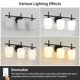 thumbnail image 3 of Lámpara de tocador de baño foucasal de 3 luces con cristal lechoso negro, 3 of 8