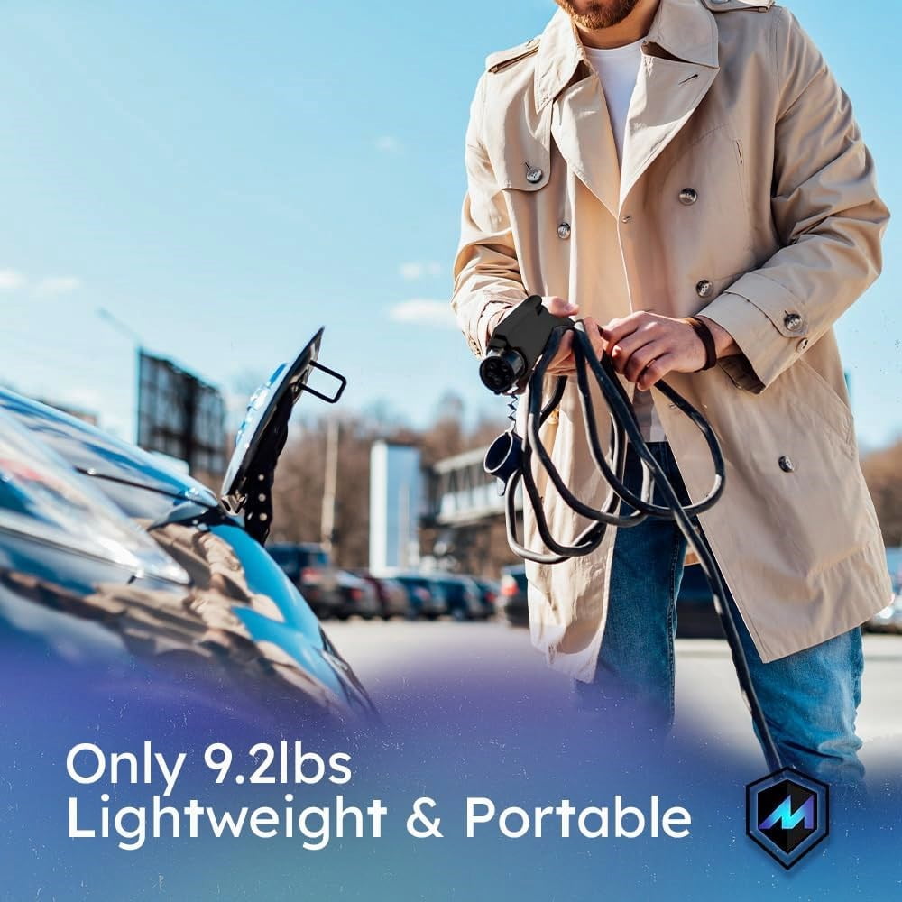 Electric Vehicle Charger Portable EV Charger, 32 AMP NEMA 14-50 and 12AMP NEMA 5-15 Connector, Level 1 & 2