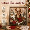 thumbnail image 2 of 3D Christmas Fabric Poke Art Kit with frame,Handmade Fabric Poke Art Kit for Adults & Beginner, Vintage Holiday Handmade Decoration, Easy Relaxing DIY Craft, 2 of 7