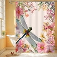 thumbnail image 5 of Butterfly Shower Curtain, 1-Pack Butterfly Bathroom Shower Curtain, Pink Vintage Plant Flowers Fabric Bathroom Decoration, 66x72inch, 5 of 5