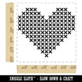 thumbnail image 2 of Cross Stitched Heart Self-Inking Rubber Stamp Ink Stamper - Red Ink - Large 1-1/2 Inch, 2 of 7