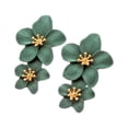 thumbnail image 2 of Hermosos pendientes de flores decorativos con forma de gota para mujer (verdes), 2 of 7
