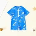 thumbnail image 2 of mgoYE Swimsuit for Baby Girl 6-12 Months Cute Baby Boy Swimsuit Short Sleeve One Piece Bathing Suit Summer Infant Rash Guard Surfing Suit 0M-3T(Blue,18-24 Months), 2 of 4