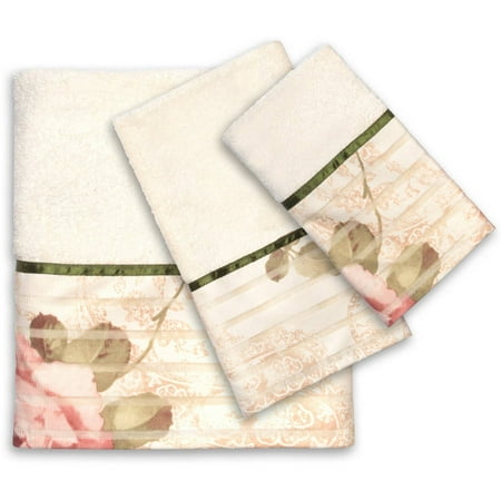 Oklahoma 3 Piece Bath - Popular Bath Madeline Beige Collection 3 Piece Towel Set