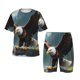 thumbnail image 1 of Fotbe Forest River Bald Eagle Pijama Estampada de 2 Piezas para Niños – Ropa de Dormir de Manga Corta Cómoda para Niños y Niñas, Camiseta y Shorts de Algodón-Small, 1 of 6