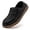 Black, variant on Women's Leather Loafers|Slip On Wide Toe Box Comfortable Barefoot Flats