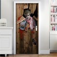 thumbnail image 2 of Papel Tapiz De Terror 3D, Pegatina Para Puerta, Autoadhesivo, Impermeable, Mural De Zombis, Calcomanía De Pared De Pvc Para Decoración De Halloween, Decoración De Fiesta Eigraketly HA013500-00, 2 of 7