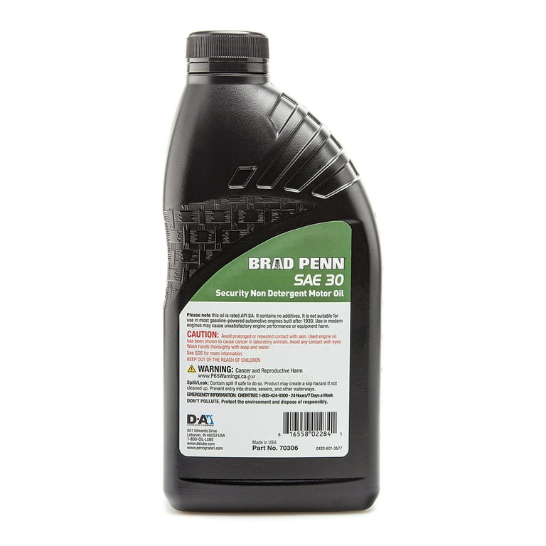 Brad Penn Security Non-Detergent Motor Oil SAE 30W Brad Penn Security Non-Detergent Motor Oil SAE 30W