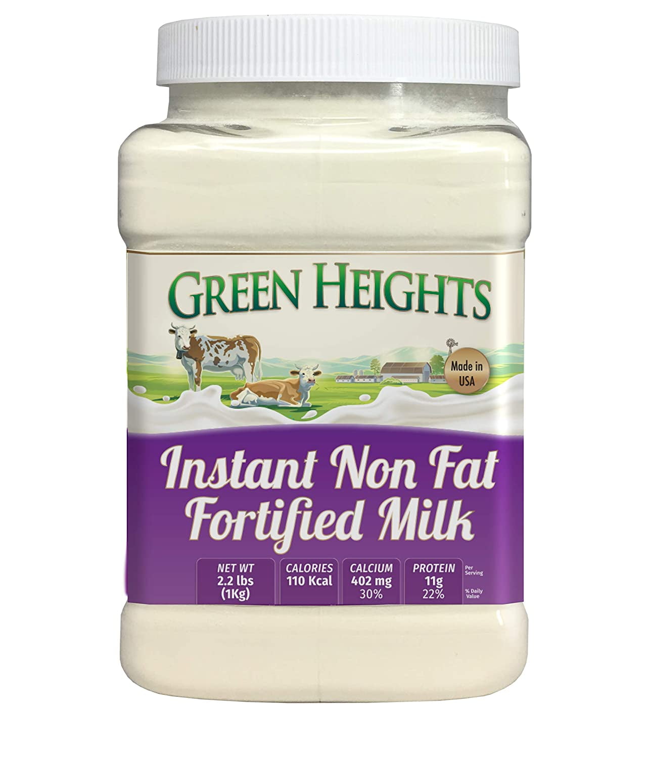 Instant Fortified Nonfat Milk Powder Jar 2.2 Pound / 1 Kilo Jar (18