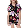 thumbnail image 3 of Elegyee Toddler Girls Funny Halloween Pajama Set Short Sleeve Kids Nightwear, Black, Size 3-4, 3 of 4
