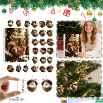 24pcs Forest Animal Acorn Ornaments – Cozy Forest Christmas Ornaments, 2025 New Pine Cone Decoration, Woodland Creature Figurine, Acrylic Hanging Ornament Home Party Décor